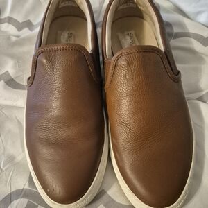 Skechers  Tan Leather Slip-Ons 9